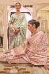 Latest Cream Colour Soft handloom Weaving Silk Saree with Blouse
