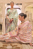 Latest Cream Colour Soft handloom Weaving Silk Saree with Blouse