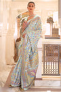 Latest Sky Blue Colour Soft handloom Weaving Silk Saree
