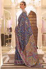 Stylish Blue Colour Soft handloom Weaving Silk Saree with Blouse