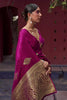 Midnight Purple Zari Woven Pure Satin Silk Saree