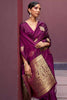 Wine Zari Woven Pure Satin Silk Saree