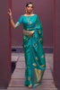 Sky Blue Zari Woven Pure Satin Silk Saree