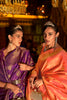 Orange Handloom Silk Saree With Zari Weaving
