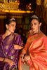Purple Handloom Silk Saree With Zari Weaving