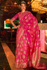 Pink Handloom Silk Saree With Zari Weaving