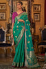 Jade Green Tussar Silk Saree With Weaving Work