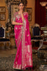 Pink Tussar Silk Saree With Weaving Work