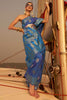 Dark Blue Pure Satin Nylon With Two Tone Weaving