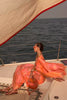 Coral Pink Pure Satin Nylon With Two Tone Weaving