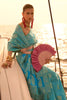 Sky Blue Pure Satin Nylon With Two Tone Weaving