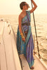 Purple & Blue Pure Satin Nylon With Two Tone Weaving