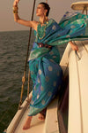 Blue & Purple Pure Satin Nylon With Two Tone Weaving