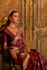 Maroon Colour Satin Handloom Saree With Weaving Work