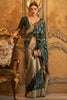 Green Colour Satin Handloom Saree With Weaving Work