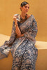 Grey Lucknowi Chikankari Weaving Work Saree