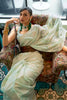 Baby Green Chicankari Saree With Lucknowi Weaving