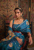 Cobalt Blue Pure  Satin Copper Zari Satin Handloom Weaving