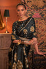 Black Pure  Satin Copper Zari Satin Handloom Weaving