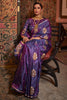Purple Pure  Satin Copper Zari Satin Handloom Weaving