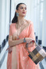 Peach Silk Saree With Zari Weaving Work