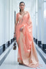 Peach Silk Saree With Zari Weaving Work