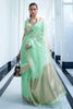 Sea Green Silk Saree With Zari Weaving Work