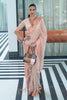 Salmon Peach Silk Saree With Zari Weaving Work