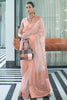 Salmon Peach Silk Saree With Zari Weaving Work