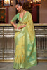 Green Fancy  Linen Weaving Saree
