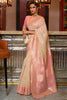 Baby Pink  Fancy  Linen Weaving Saree