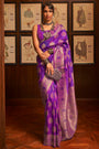 Purple Kanjivaram Silk Saree With HandloomWeaving