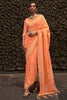 Orange Nylon Chiffon Silk Saree With Zari Weaving