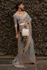 Grey Nylon chiffon Saree With Zari Weaving