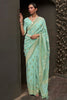 Light Green Nylon Chiffon Silk Saree With Zari Weaving