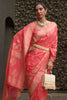 Pink Nylon Chiffon Silk Saree With Zari Weaving