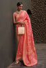 Pink Nylon Chiffon Silk Saree With Zari Weaving