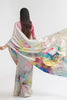 Floral Multi Coloured Satin Crepe Saree