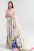 Floral Multi Coloured Satin Crepe Saree