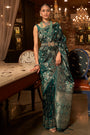 Dark Green Pure Satin Handloom Weaving