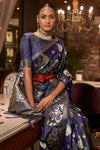 Purple  Pure Satin Handloom Weaving
