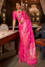 Pink  Pure Satin Handloom Weaving