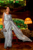 Gray Silk Saree With Handloom Weaving work