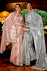 Gray Silk Saree With Handloom Weaving work