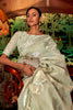 Pista Green Silk Saree With Handloom Weaving work