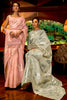 Pista Green Silk Saree With Handloom Weaving work