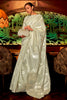 Pista Green Silk Saree With Handloom Weaving work