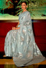 Light Sea Green Silk Saree With Handloom Weaving work