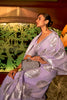 Light Purple Silk Saree With Handloom Weaving work