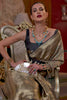 Golden Gray & Black Kashmiri Chaap Handloom Weaving Saree